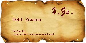Hohl Zsuzsa névjegykártya